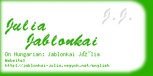 julia jablonkai business card